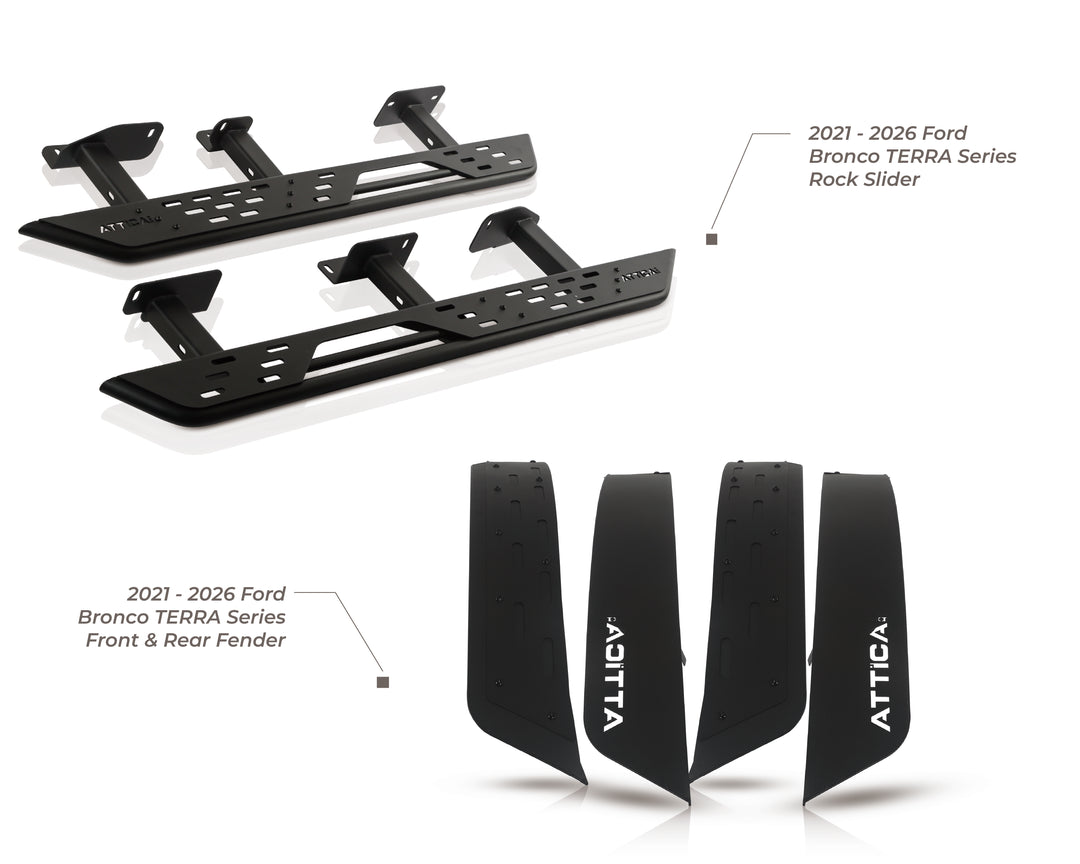 Bronco Terra Series Rock Slider + Front & Rear Fender