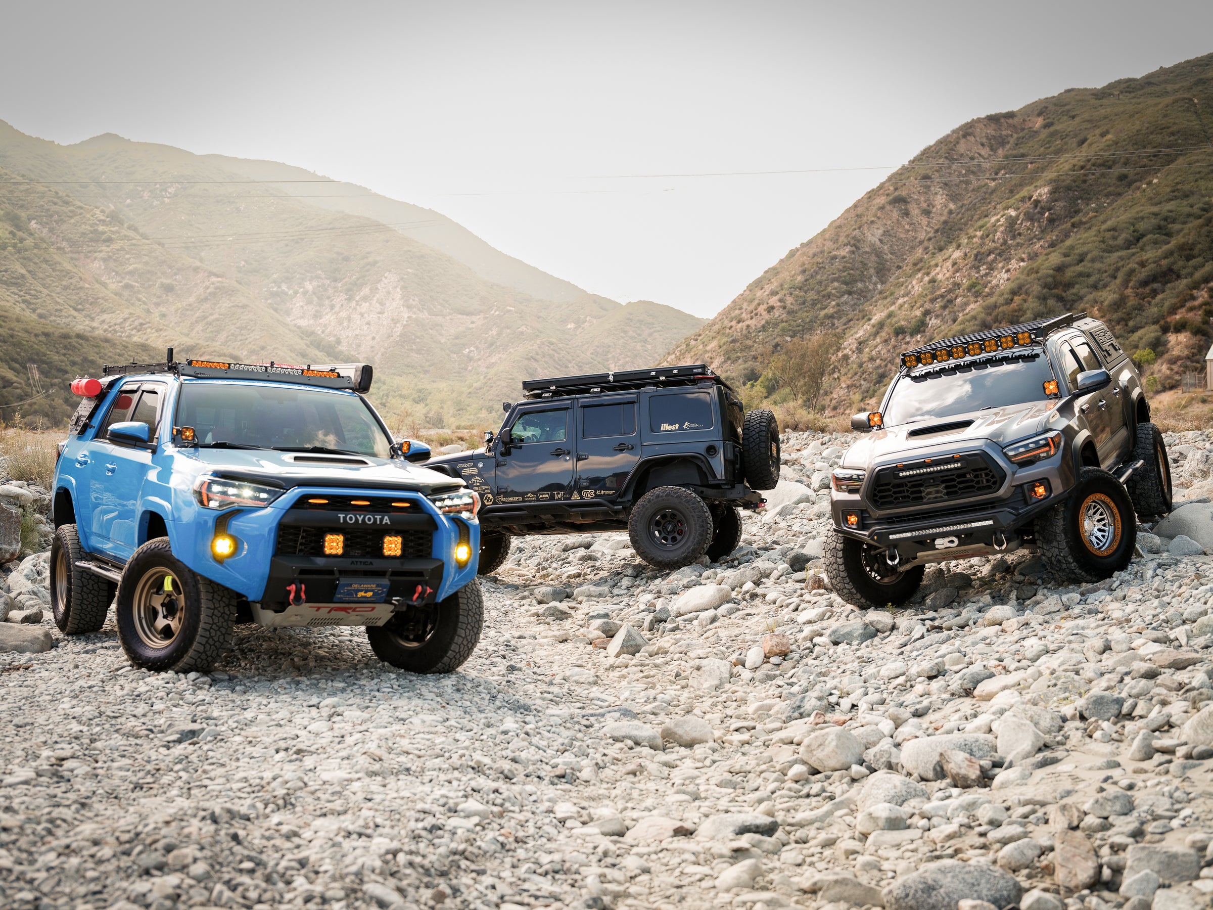 Off-road trucks equipped with Attica 4x4 accessories